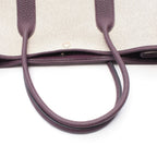 Hermes Tote Garden Party PM Ecru Raisin Canvas Leather — view 6