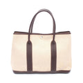 Hermes Tote Garden Party PM Ecru Ebene Leather Canvas