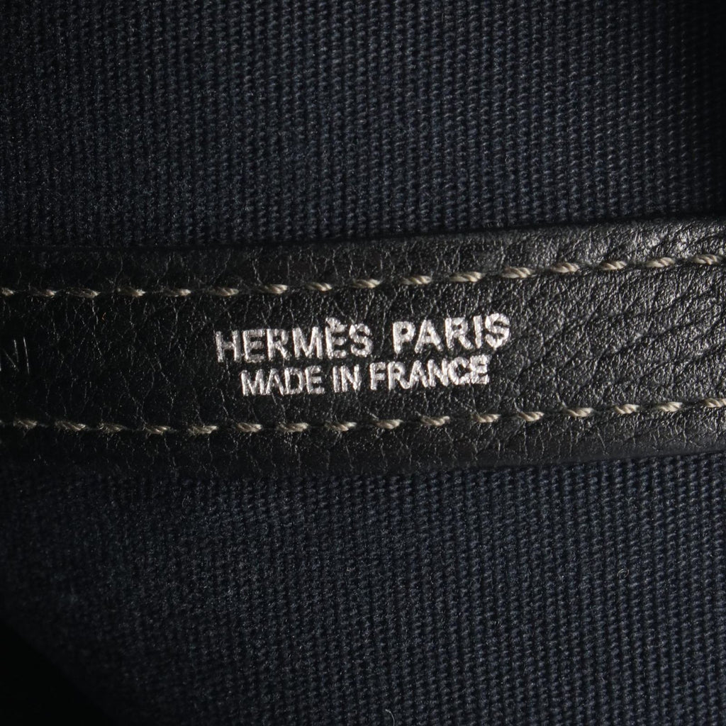Hermes Tote Garden Party PM Black Leather Canvas — view 4