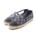 Chanel CC Logo Espadrilles Mesh Slip Ons Navy Slipper