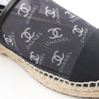 Chanel CC Logo Espadrilles Mesh Slip Ons Navy Slipper — view 8