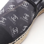 Chanel CC Logo Espadrilles Mesh Slip Ons Navy Slipper — view 7