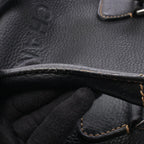 Chanel Handbag Embossed Logo Tassel Black Leather Fringe Hand — view 9