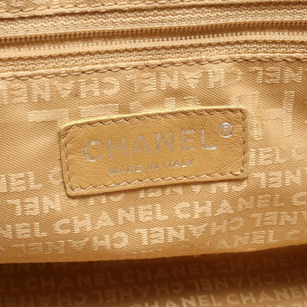 Chanel Handbag Embossed Logo Tassel Black Leather Fringe Hand — view 4