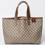 Gucci Guuci Tote Bag GG Canvas Brown Beige Gold