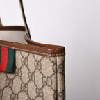 Gucci Guuci Tote Bag GG Canvas Brown Beige Gold — view 5