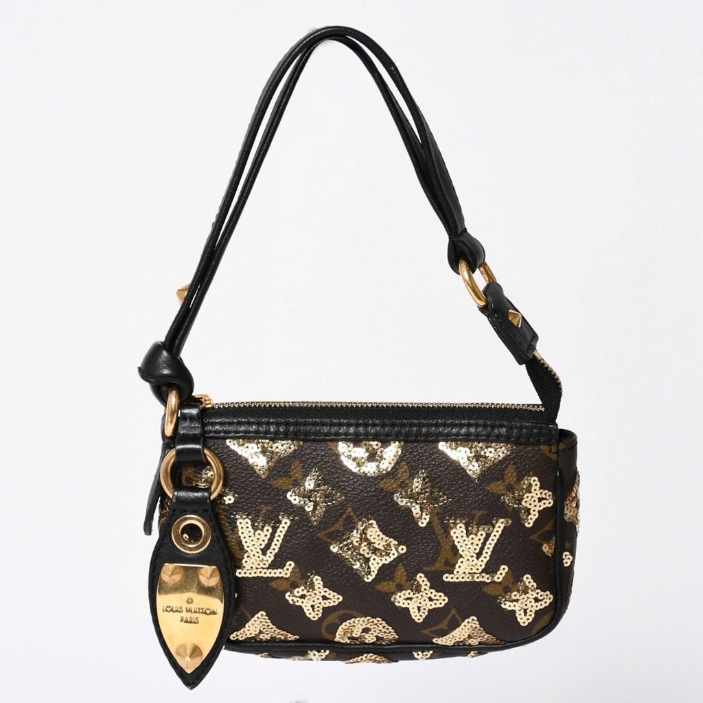 Louis Vuitton Mini Pochette Accessoires Pouch Monogram Eclipse Sequins