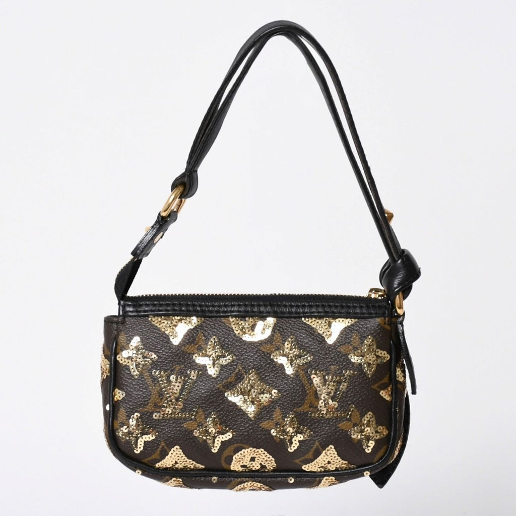 Louis Vuitton Mini Pochette Accessoires Pouch Monogram Eclipse Sequins — view 2