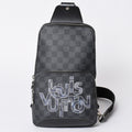 Louis Vuitton Avenue Sling Bag Damier Graphite Canvas Silver