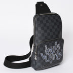 Louis Vuitton Avenue Sling Bag Damier Graphite Canvas Silver — view 3