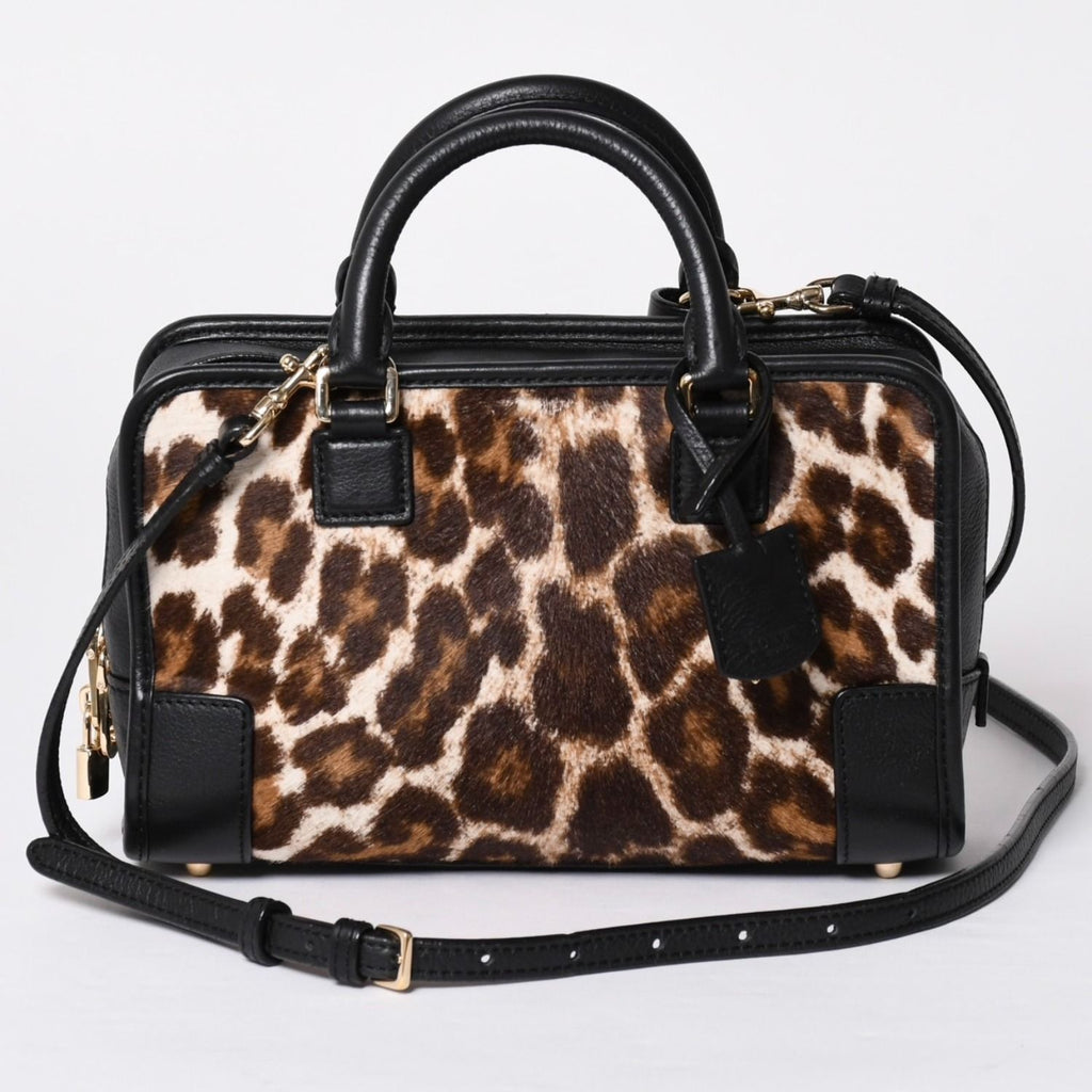 Loewe Amazona 23 2-Way Bag 352.99 Leopard Calf Hair Leather Black Gold