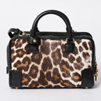 Loewe Amazona 23 2-Way Bag 352.99 Leopard Calf Hair Leather Black Gold — view 2