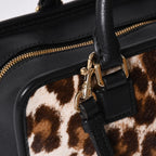 Loewe Amazona 23 2-Way Bag 352.99 Leopard Calf Hair Leather Black Gold — view 4