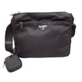 Prada Re-Nylon Shoulder Bag Nylon Leather Black Nero Silver Pouch