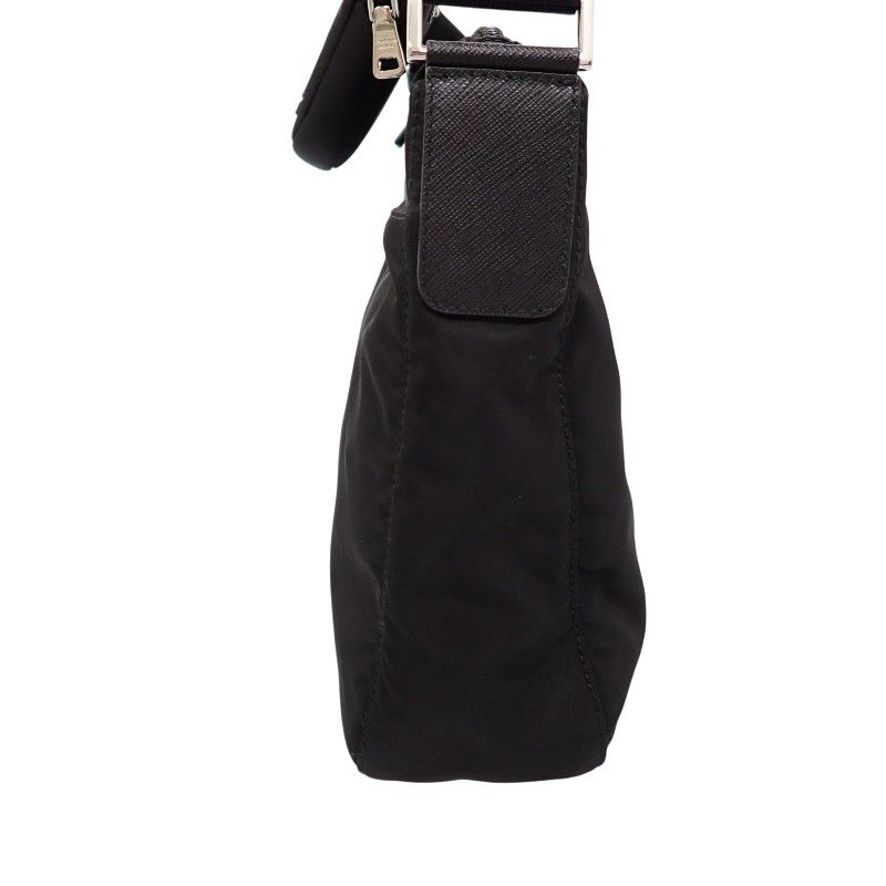 Prada Re-Nylon Shoulder Bag Nylon Leather Black Nero Silver Pouch — view 3