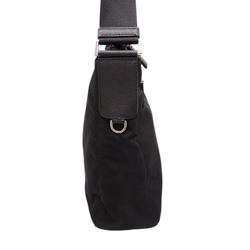 Prada Re-Nylon Shoulder Bag Nylon Leather Black Nero Silver Pouch — view 4