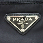 Prada Re-Nylon Shoulder Bag Nylon Leather Black Nero Silver Pouch — view 9