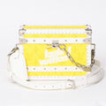 Louis Vuitton Monogram Virgil Abloh Logo Clutch Box Trunk Yellow