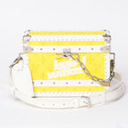 Louis Vuitton Monogram Virgil Abloh Logo Clutch Box Trunk Yellow