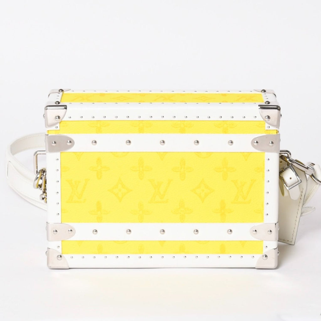 Louis Vuitton Monogram Virgil Abloh Logo Clutch Box Trunk Yellow — view 2