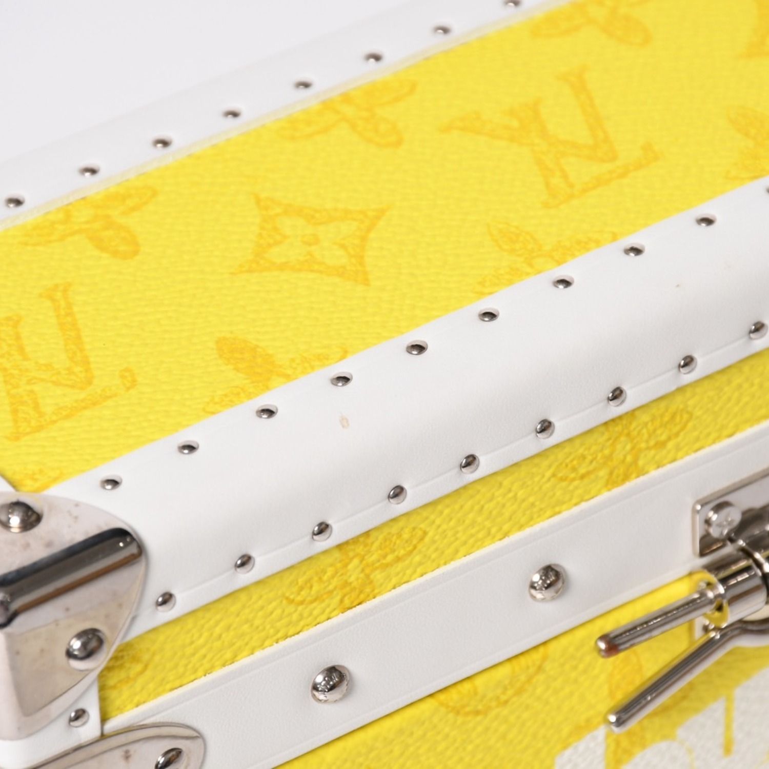 Louis Vuitton Monogram Virgil Abloh Logo Clutch Box Trunk Yellow — view 7