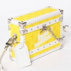 Louis Vuitton Monogram Virgil Abloh Logo Clutch Box Trunk Yellow — view 3