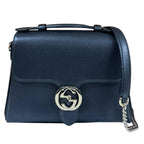 Gucci Interlocking Shoulder Bag Leather Black