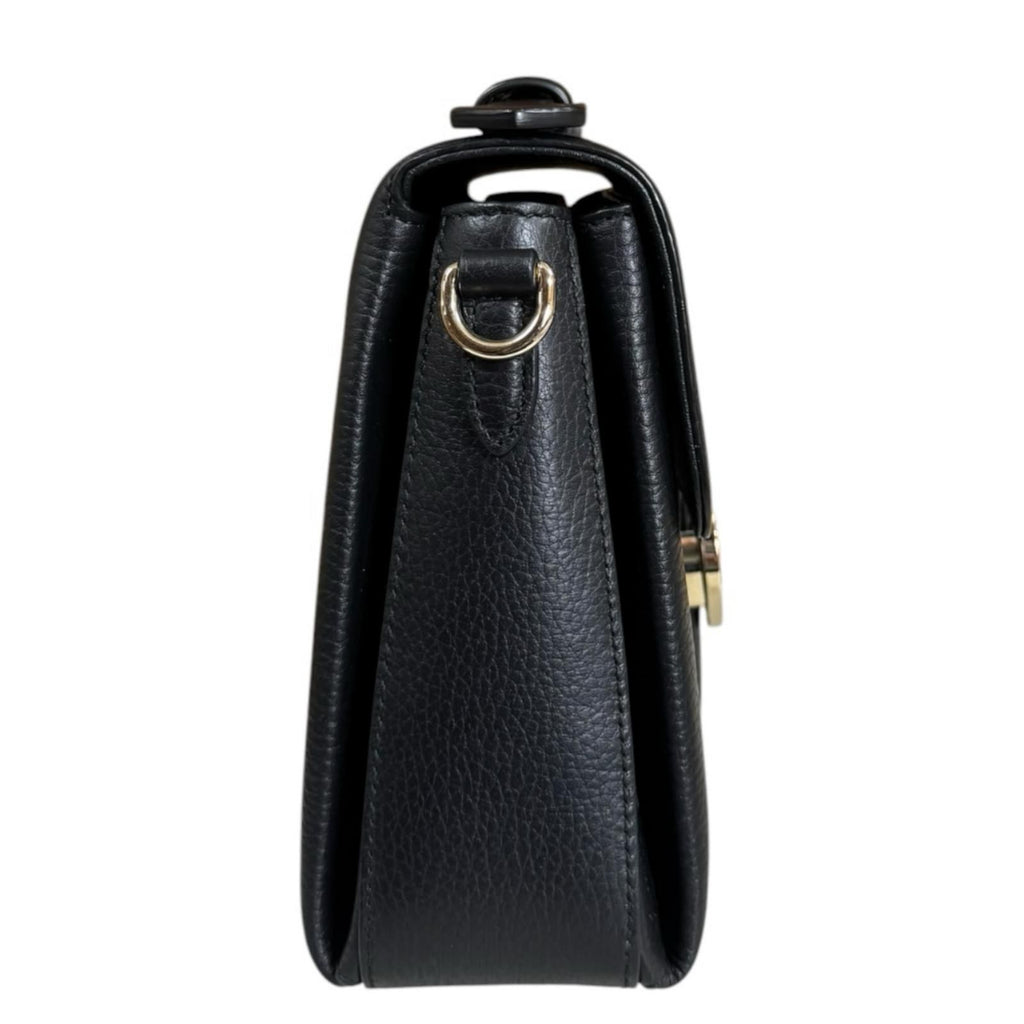 Gucci Interlocking Shoulder Bag Leather Black — view 4