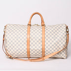 Louis Vuitton Boston Bag Keepall Bandouliere 55 Beige Damier Azur