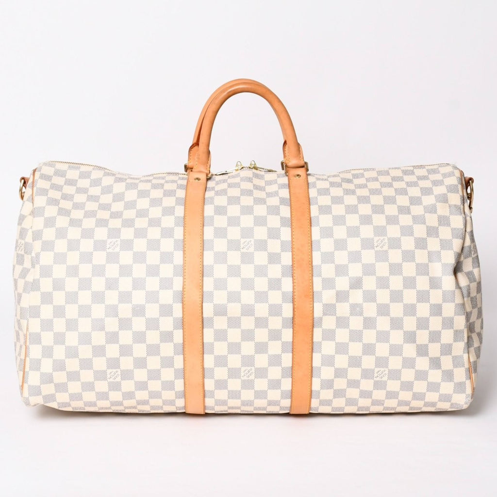 Louis Vuitton Boston Bag Keepall Bandouliere 55 Beige Damier Azur — view 2