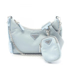 Prada Shoulder Bag Edition Light Blue Nylon Saffiano Leather