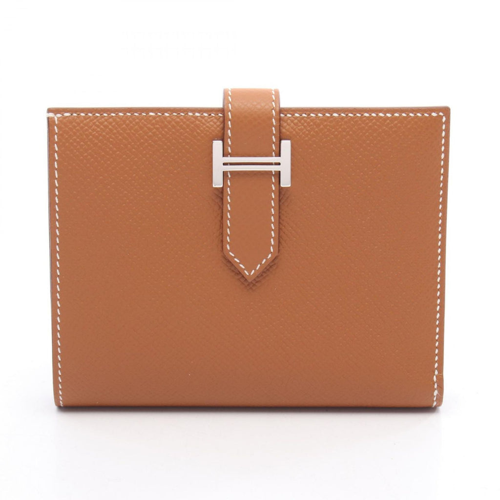 Hermes Bifold Wallet Bearn Compact Gold Calf