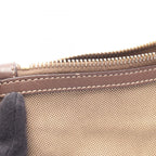 Prada Shoulder Bag Logo Jacquard Beige Brown Canvas Leather — view 5