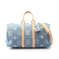 Louis Vuitton Boston Bag LV Remix Keepall Bandouliere 45 Monogram Denim Blue