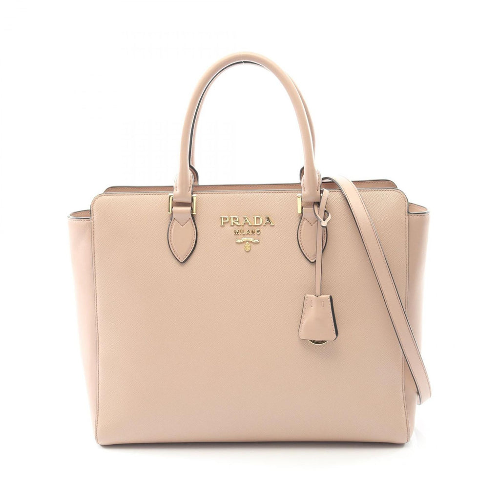 Prada Tote Pink Beige Saffiano Leather Galleria 2-Way