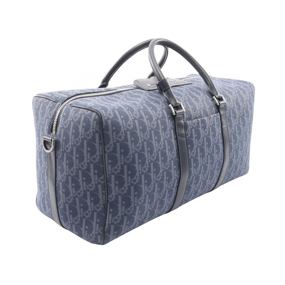 Dior Boston Bag Denim Tears Rango 50 Oblique Peace Sign Navy Canvas — view 2