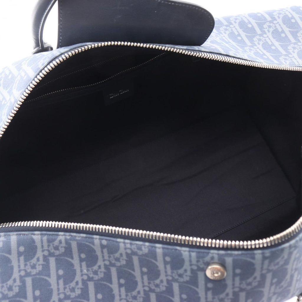 Dior Boston Bag Denim Tears Rango 50 Oblique Peace Sign Navy Canvas — view 3