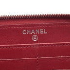 Chanel Round Wallet Red Leather Calf CC Logo — view 4