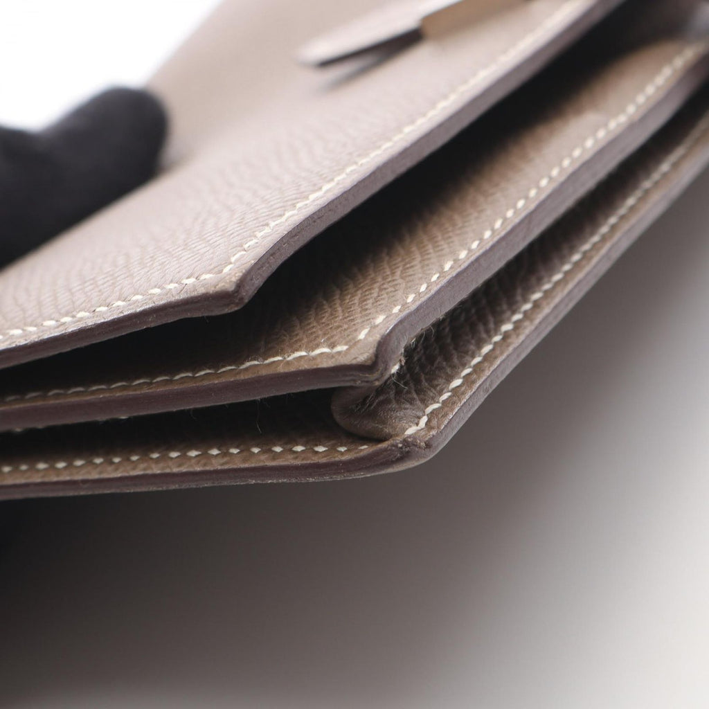 Hermes Bifold Wallet Bearn Souffle Etoupe Leather Calf — view 9