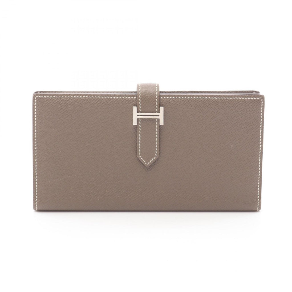 Hermes Bifold Wallet Bearn Souffle Etoupe Leather Calf