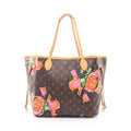 Louis Vuitton Tote Neverfull MM Monogram Rose Canvas Leather