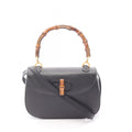 Gucci Handbag Bamboo Black Leather 2-Way