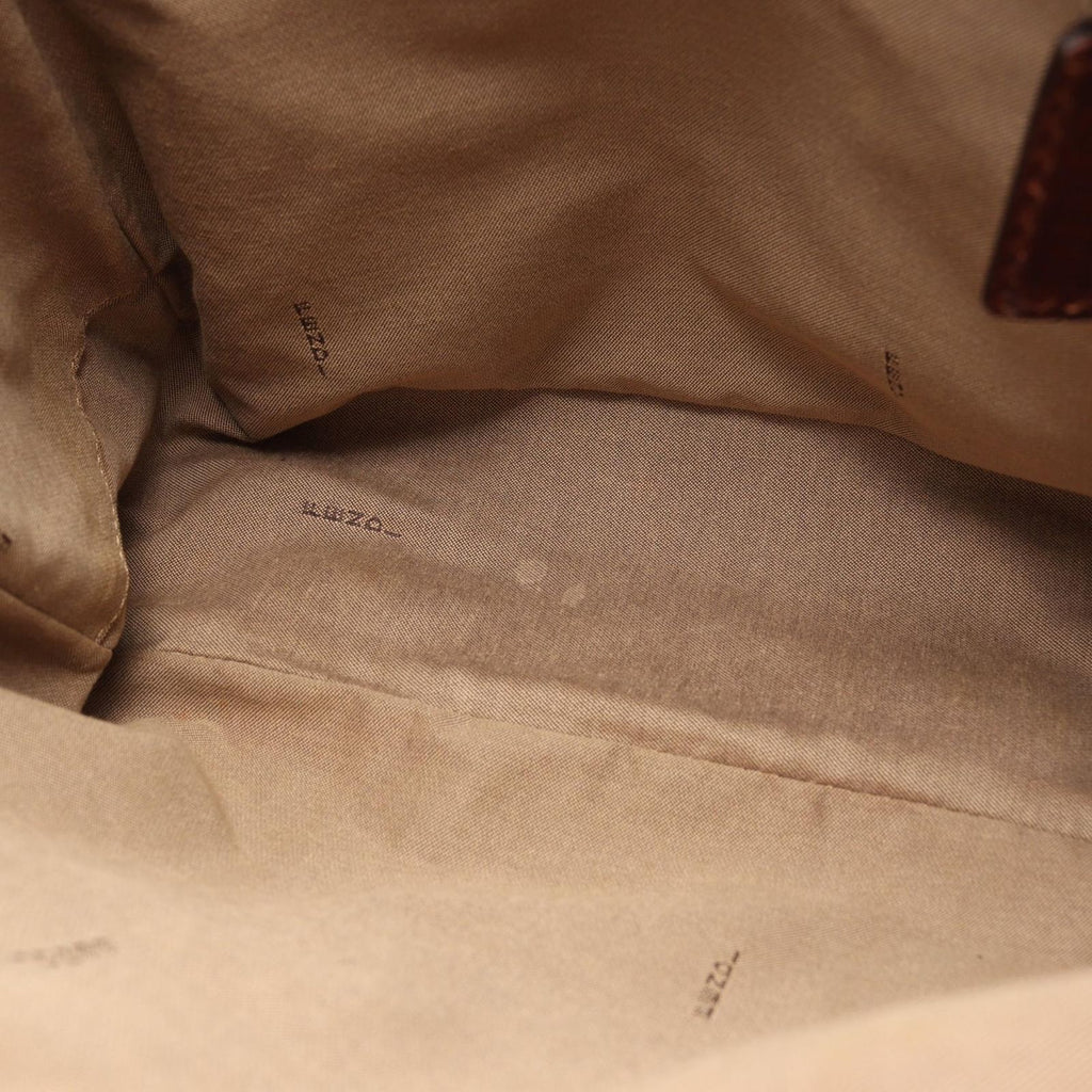 Fendi Tote Zucchino Beige Dark Brown Canvas Leather — view 6