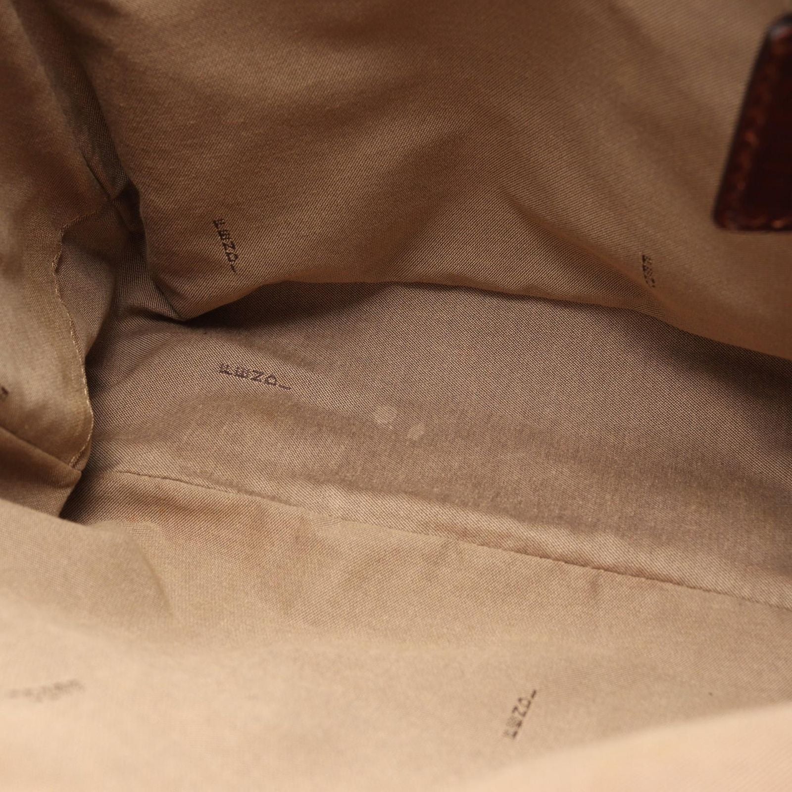 Fendi Tote Zucchino Beige Dark Brown Canvas Leather — view 6
