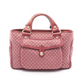 Celine Handbag Boogie Bag Macadam Wine Red Canvas Leather
