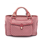 Celine Handbag Boogie Bag Macadam Wine Red Canvas Leather