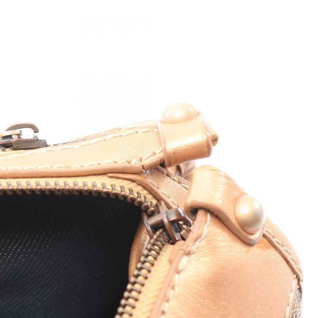 Celine Handbag Paris Macadam Black Rose Gold Canvas Leather — view 8