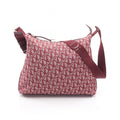 Dior Shoulder Bag Trotter Wine Red Canvas Leather