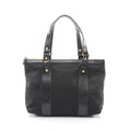 Fendi Tote Zucchino Black Canvas Leather