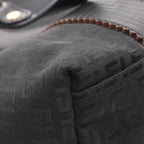 Fendi Tote Zucchino Black Canvas Leather — view 7